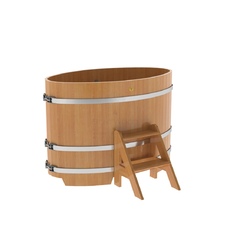BentWood овальная из лиственницы (0,80х1,42 м.), h=1 м. Натуральная Премиум купель фото